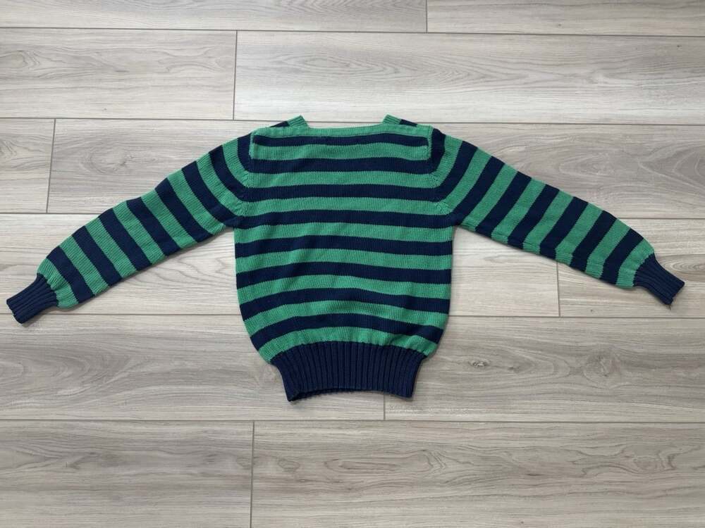 Vintage The Eagle's Eye Sweater Womens Size 34 Navy Green 100% Cotton Crewneck - Picture 5 of 5